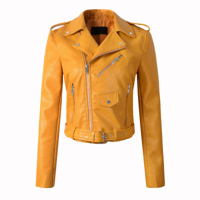 The Source Factory Self-produced Pu Washed Leather Jacket Wo