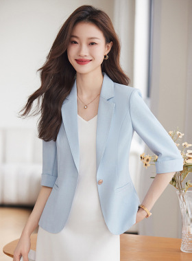 [] Light Blue Mid-sleeve Small at 2026 Slim Slim One-button