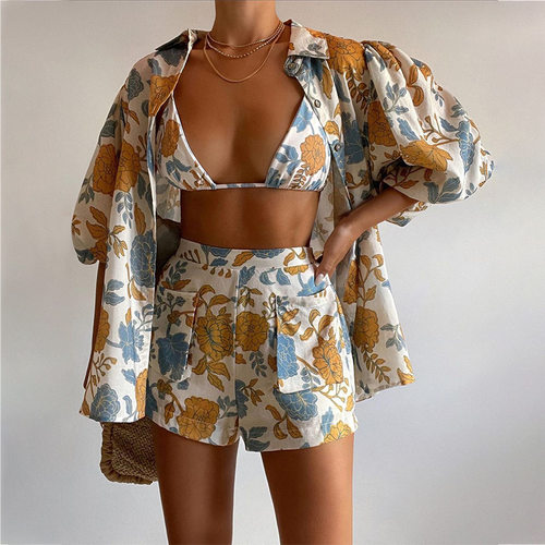 Fd1223 Ready Stock 2025 Women's Fashion Printed Camisole Sho