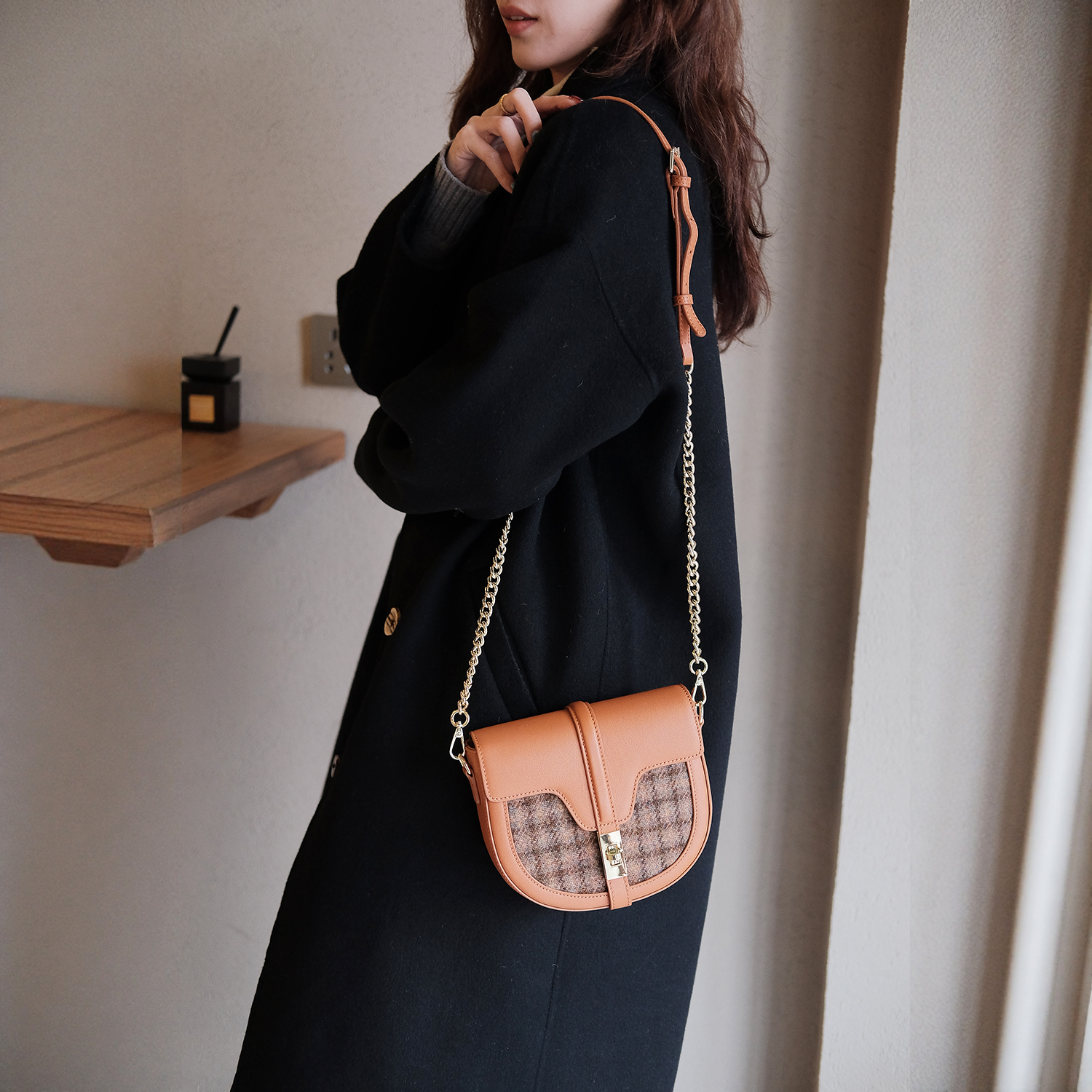 日落马鞍包Harristweed斜挎包