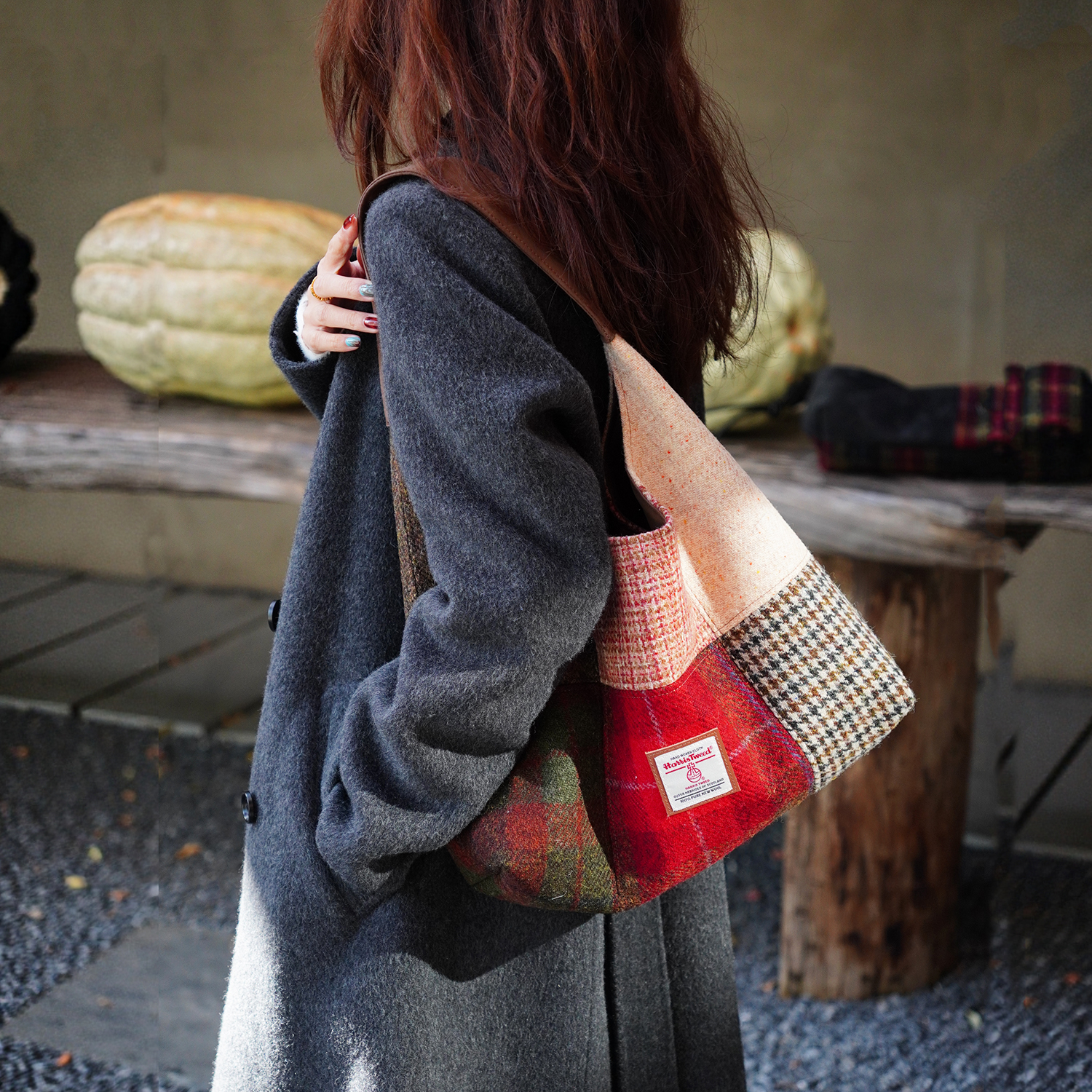 Harristweed哈里斯拼色单肩包