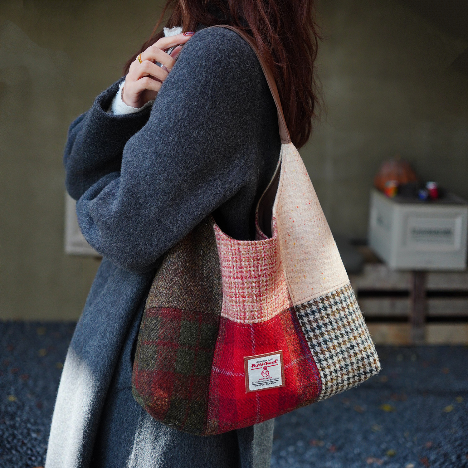 Harristweed哈里斯拼色单肩包