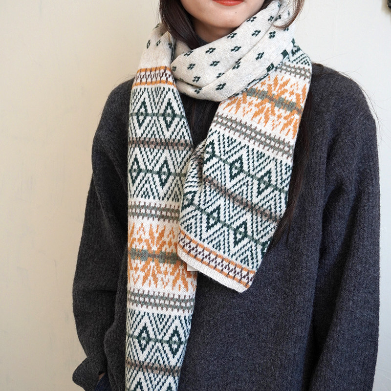 苏格兰Robert Mackie纯羊毛费尔岛复古提花软糯厚实保暖长款围巾,服饰配件/皮带/帽子/围巾,围巾/丝巾/披肩,淘宝优惠券,粉丝福利购,淘宝优惠卷