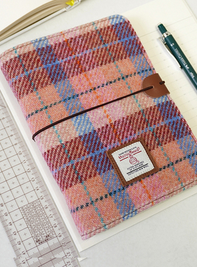 Harris tweed哈里斯粗花呢奇葩A6手账本随身活页日程本复古笔记本