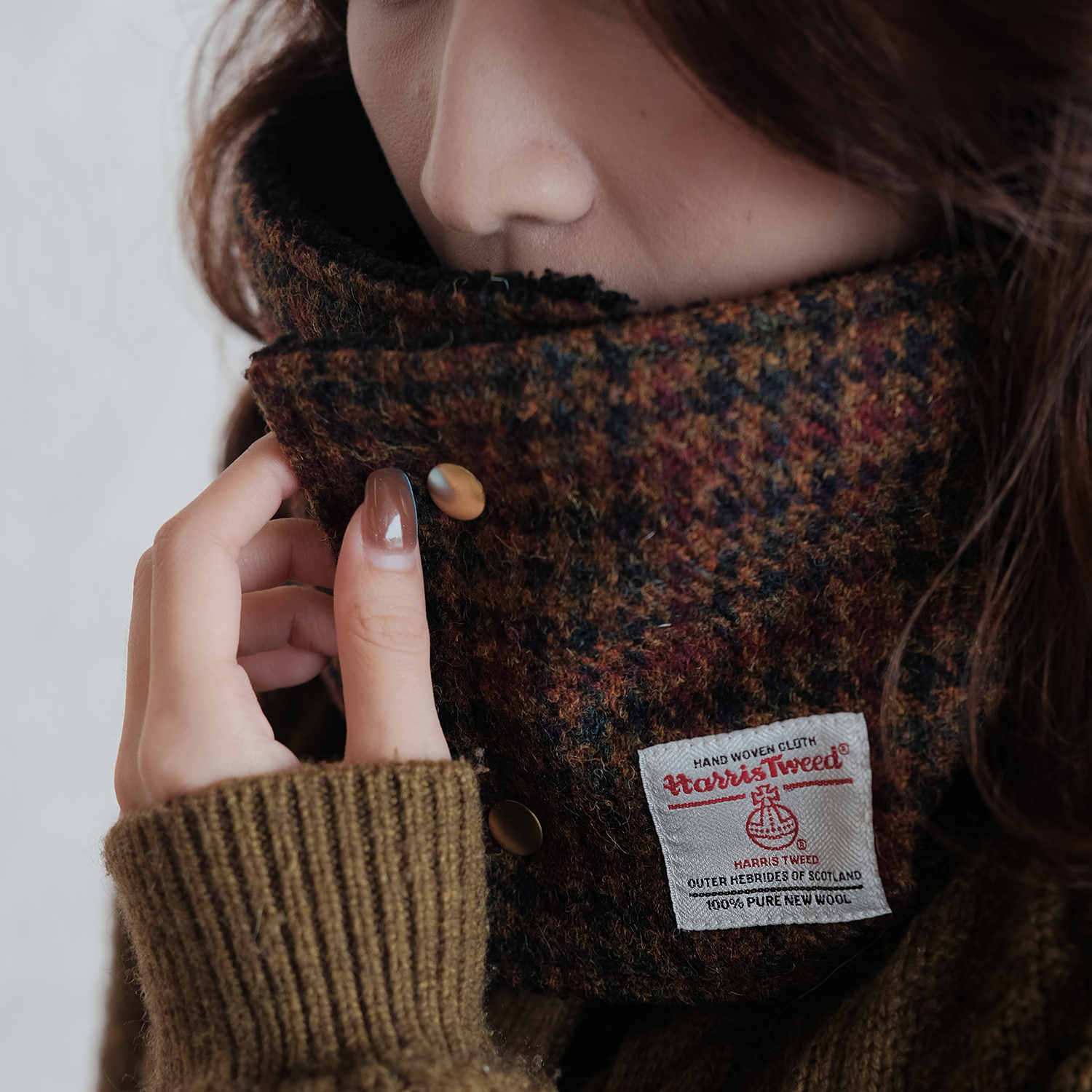 Harristweed粗花呢保暖围脖