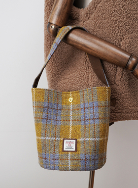 harris tweed哈里斯粗花呢新款水桶包女春夏高级感通勤小众腋下包