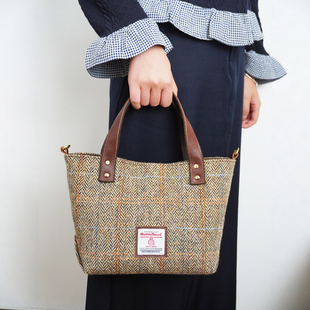 tweed哈里斯折叠手拎包手工通勤托特包小众简约便携手提包 harris
