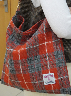 harris tweed哈里斯粗花呢小众腋下包手工布袋上课上班通勤单肩包