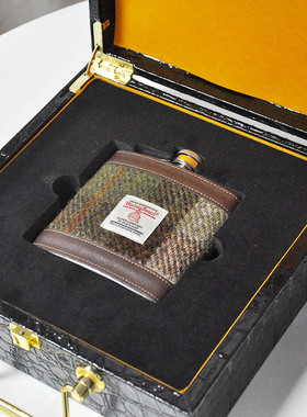 哈里斯粗毛呢harris tweed露营户外复古风不锈钢随身白酒洋酒酒壶