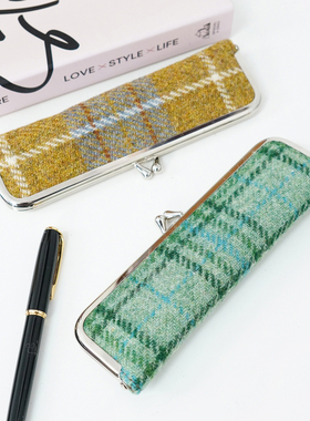 钢笔口金笔袋Harris tweed哈里斯粗花呢钢笔盒贵重钢笔便携保护套