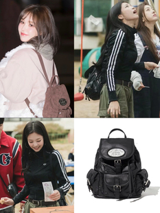 JENNIE孙胜完同款韩代LOTSYOU多口袋百搭双肩背包抽绳休闲包女包