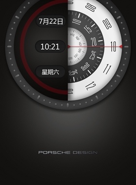 华为荣耀手机通用mate系列保时捷rs主题动态钟表保时捷带字体铃声