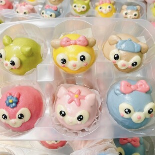 优面子卡通馒头多彩果蔬菜汁动物造型营养早餐宝宝卡通包子手工