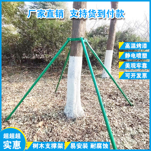 树木支撑架镀锌钢管绿化园艺支撑杆金属大杆防风固定器抱箍烤漆色