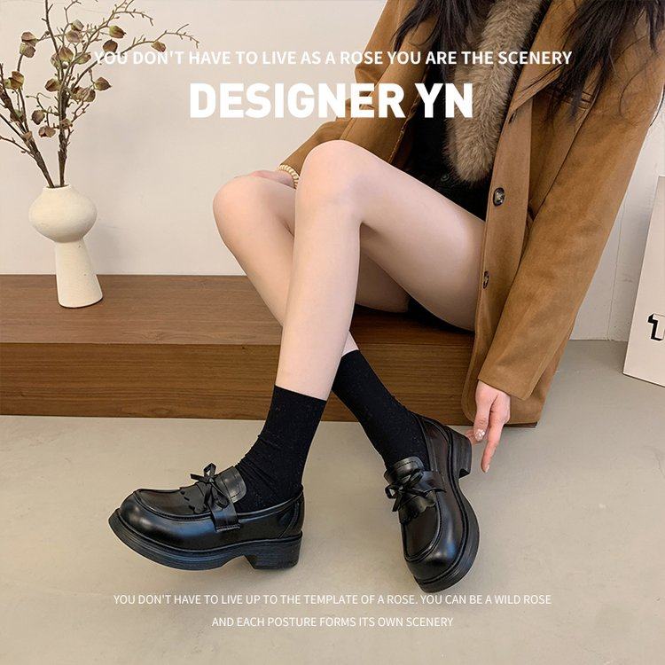 2026冬季新款系带深口PU橡胶圆头平底2026年春季单鞋中,女鞋,深口单鞋,淘宝优惠券,粉丝福利购,淘宝优惠卷