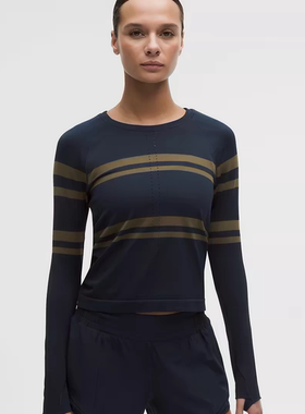 现货lululemon swiftly LS race短款长袖速干修身经典