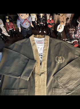 33oz SAILOR JOHNNY武川之虎纯棉人字纹灯芯绒道袍中式宽松男女