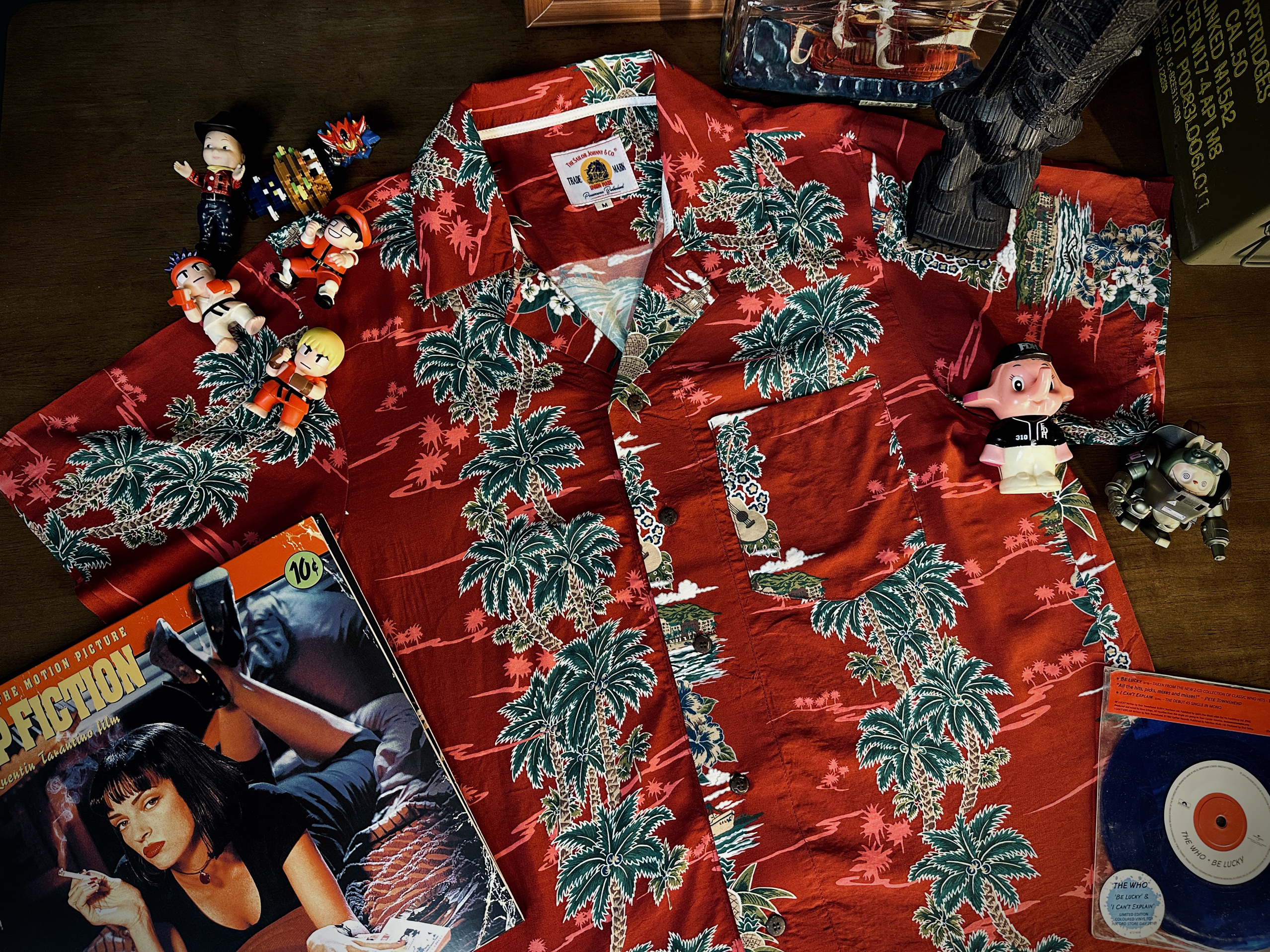 33oz SAILOR JOHNNY美式复古人造丝夏威夷衬衫短袖活性印花宽松