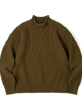 33oz NATIVEWELL自由领爱尔兰绞花羊毛毛衣航海渔夫复古保暖加厚