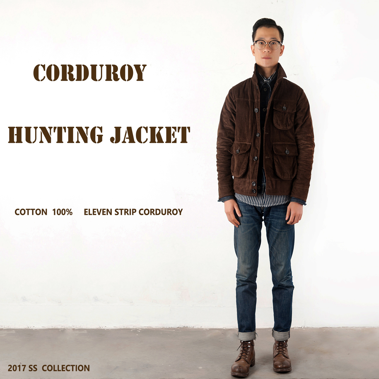 33oz ACE浮生1970年代美式复古质感灯芯绒猎装70S夹克休闲外套