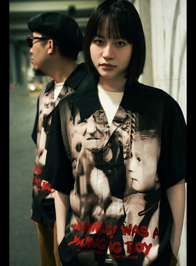 33oz SAILOR JOHNNY夏季丝滑垂感人丝夏威夷街头雅痞短袖衬衫