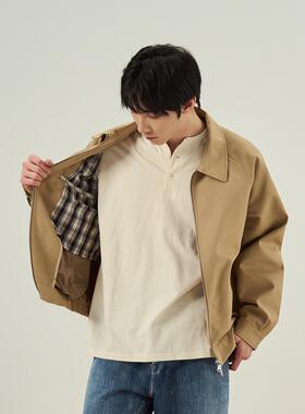 33oz  NATIVEWELL翻领教练夹克双层120S/2匹马棉混纺高级光泽质感