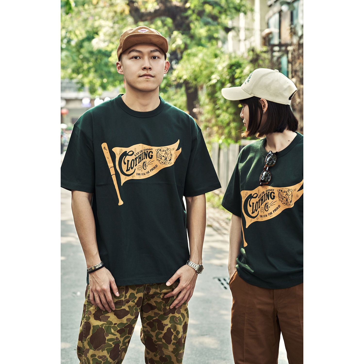 33oz SAILOR JOHNNY重磅纯棉宽松落肩300g短袖T恤美式复古日系