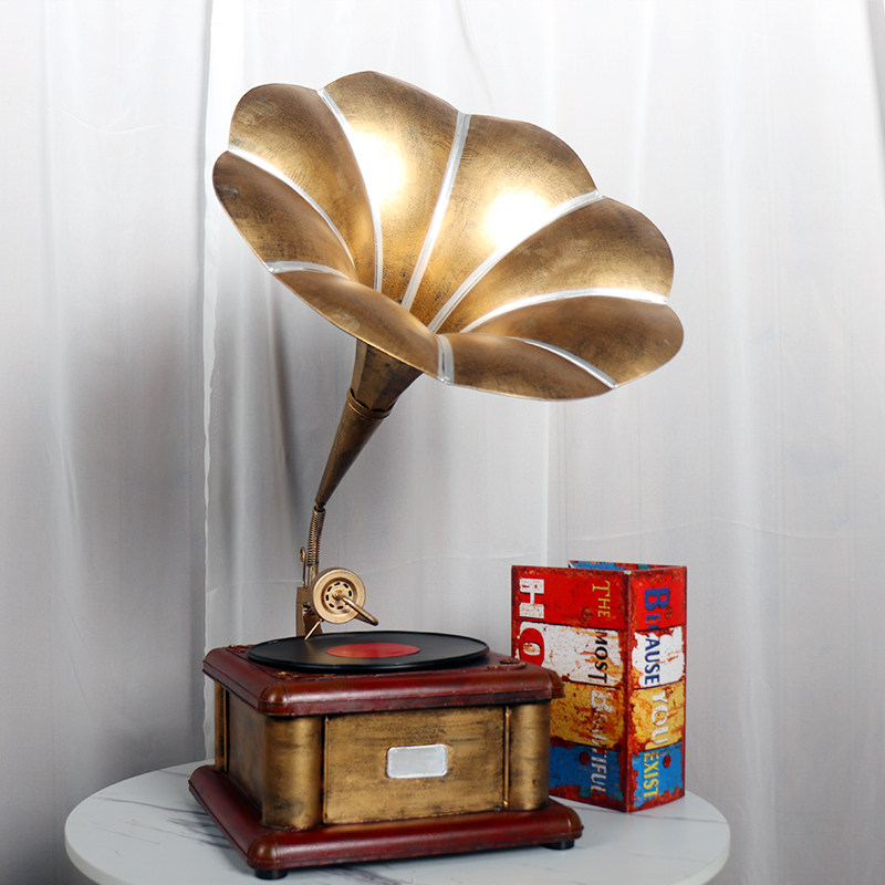 복고풍 축음기 장식품 유럽 스타일의 중국 장식 개체 거실 와인 캐비닛 소품 미국 기록 향수 모델