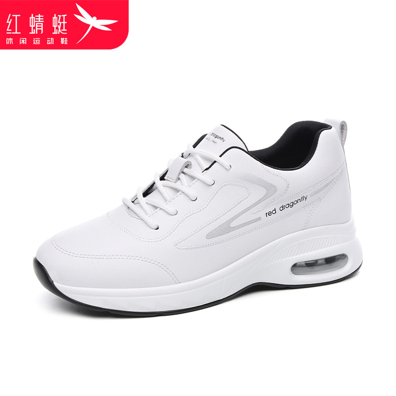 红蜻蜓运动鞋女鞋真皮气垫软底