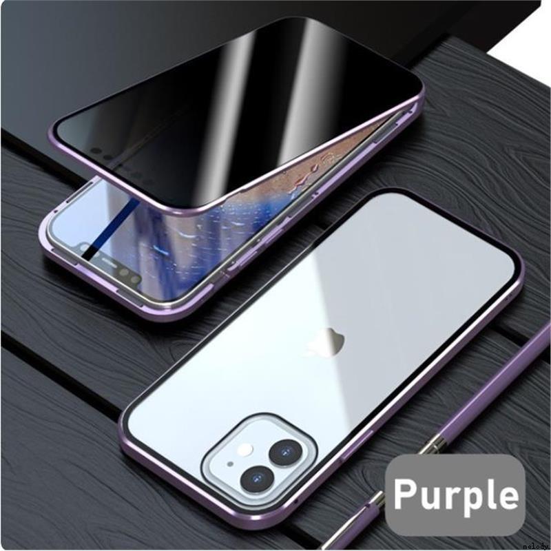 适用iphone11 12 13 14 15 16 pro max anti-spy case 苹果15/14/16plus double side glass cover防窥玻璃壳图片