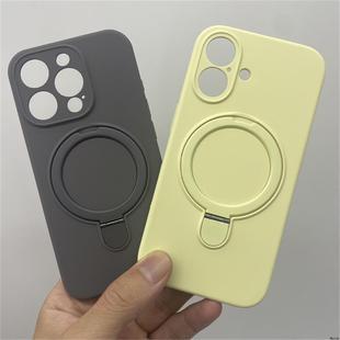 磁吸支架手机壳适用于iPhone 16 15 14 13 12 pro max case silicone case苹果14/15/16plus液态硅胶保护套