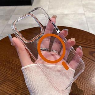 适用iPhone 16 15 14 13 12 Pro Max Clear Hard Case Magsafe Cover苹果16plus简约透明不发黄磁吸防摔硬壳