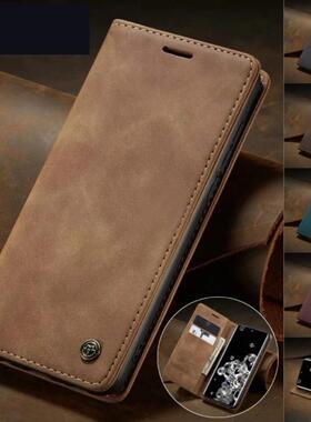 Matte Leather PU Cover适用Samsung A73 A53 A54 A33 A15 S20 S21 S22 Plus S23+ S24fe S24 Ultra皮套