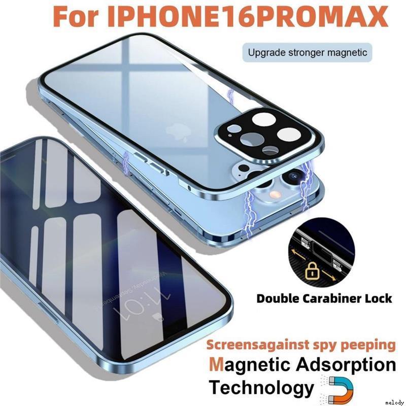 Shockproof Case适用于iPhone 16 15 Pro Max 14 13 12 11 Case iPhone 16e Magsafe Anti-Spy Glass Cover