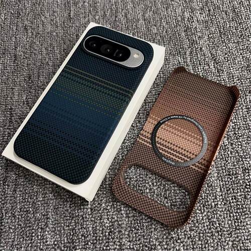 适用谷歌Google Pixel 11 Pro XL Magsafe Case Google 9 Pro 10 Pro XL Carbon Fiber Pattern Hard Case硬