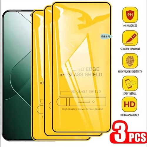 3PCS 9D Tempered Glass For Xiaomi 14 14T 13 13T 11T 10T Pro Screen Protector Glass适用红米小米钢化膜