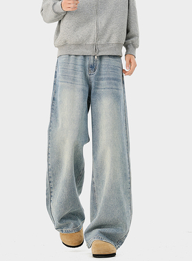 A410-K7910-特批50限价99-美式水洗直筒牛仔裤-320g牛仔面料