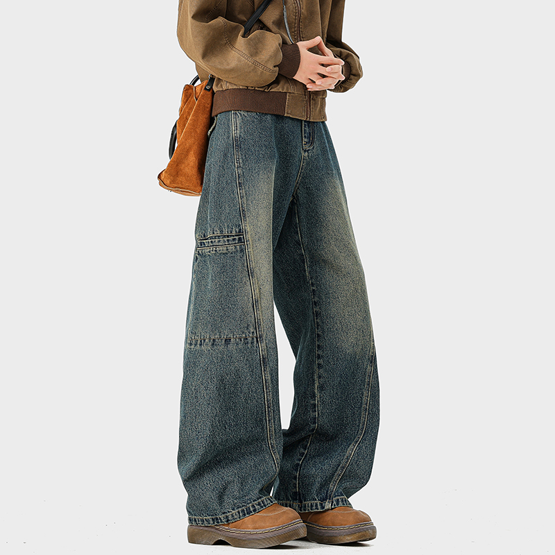 A410-K7909-特批60限价119-美式水洗做旧百搭牛仔裤-320g牛仔面料，男装牛仔裤，电商A410