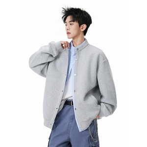 A410-WT34759-P110限价169-美式格纹假两件开衫卫衣-400G 华棉，男装卫衣，电商A410