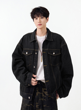 A410-WT93312-P85限价129-美式高街休闲牛仔外套-7x7牛仔面料420g