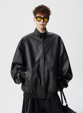 A410-WT34780-P110限价169-美式格纹撞色立领夹克-290G 皮料