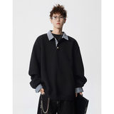 A410-A32648-P85限价129-美式POLO领宽松百搭卫衣-400g华棉，男装Polo衫，电商A410