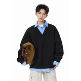 A410-A34750-P85限价129-美式假两件百搭休闲卫衣-400G华棉，男装卫衣，电商A410