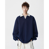 A410-WT34719-特批55限价109-美式复古假两件卫衣-400G华棉，男装卫衣，电商A410