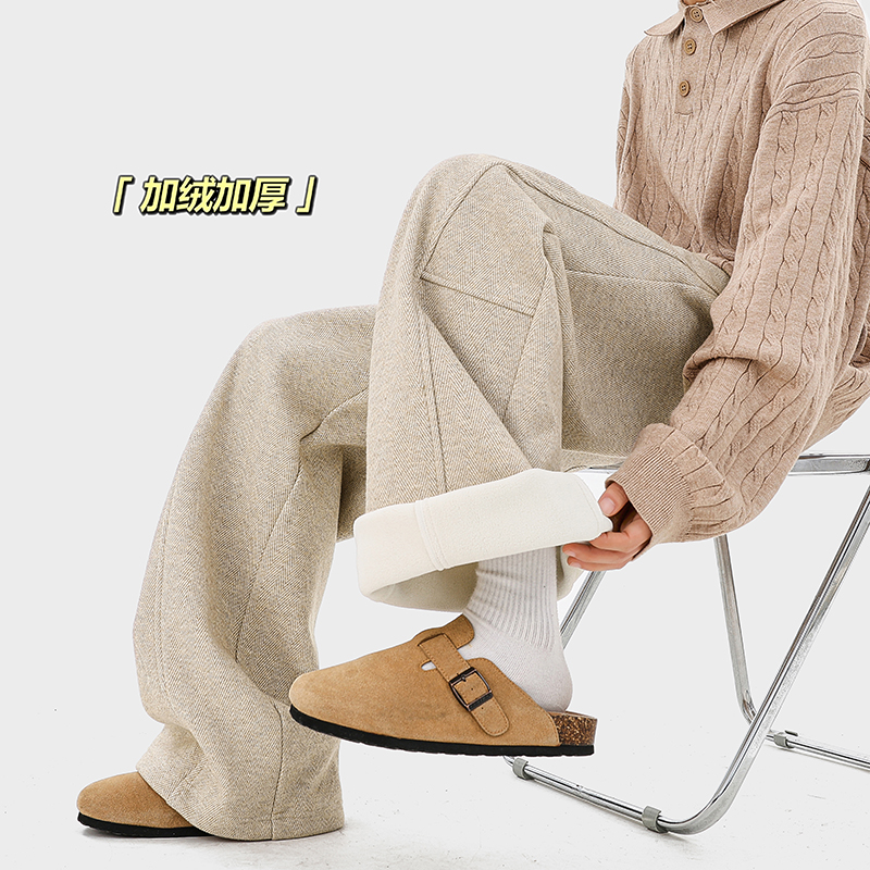 A410-K8789JR-P70限价109-重磅加绒休闲裤-400g左右人字纹面料