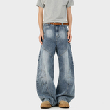 A410-K7940-P80限价119-美式解构水洗牛仔裤-320g竹节牛仔面料，男装牛仔裤，电商A410