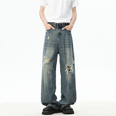 A410-K9693-P55限价79-水洗破洞牛仔裤