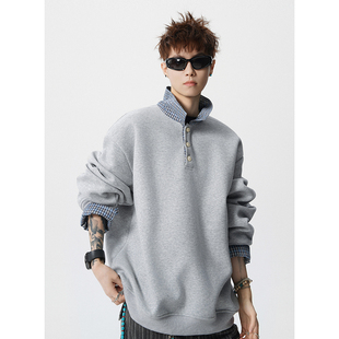 限价129 P85 美式 POLO领宽松百搭卫衣 华棉 A410 400g A32648