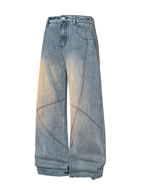 A410-K8796-特批55限价109-设计感水洗牛仔裤-320g竹节牛仔面料