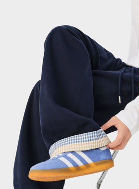 A410-K5650-P70限价109-美式格纹垂感直筒卫裤-320G左右卫裤面料